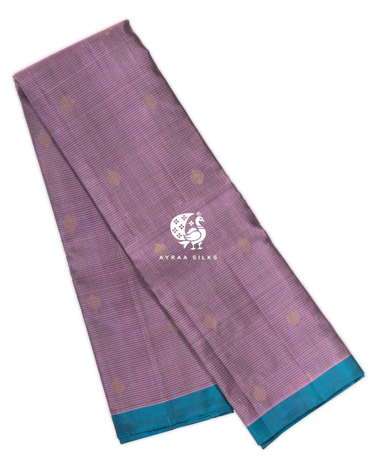 Pastel Lavender Kattam Kanchipuram Saree