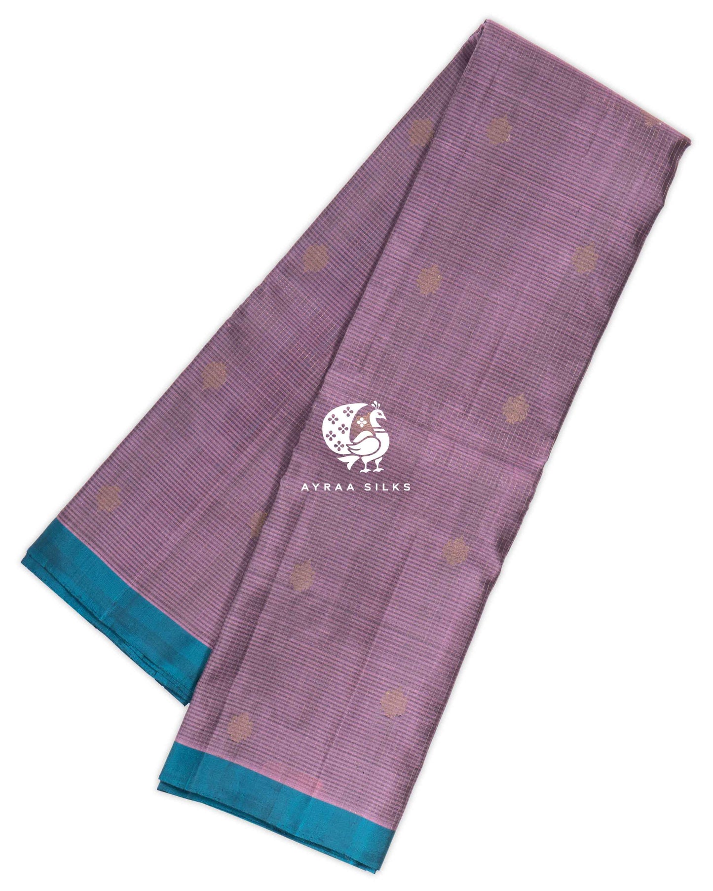 Pastel Lavender Kattam Kanchipuram Saree