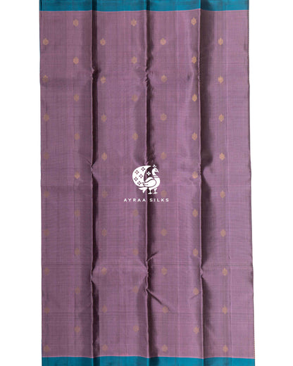 Pastel Lavender Kattam Kanchipuram Silk Saree