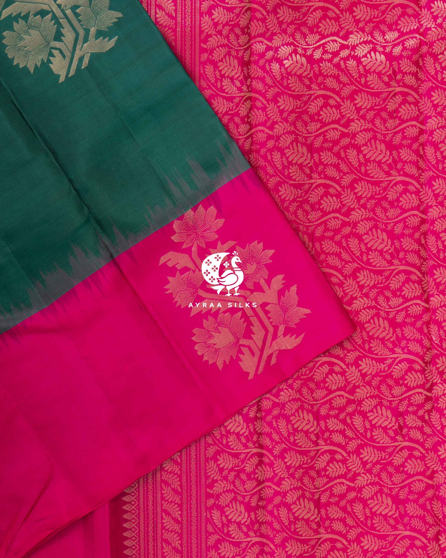 Emerald Kamalam Kanchipuram Saree
