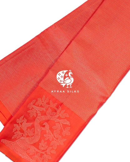 Coral Vaira Oosi Kanchipuram Silk Saree