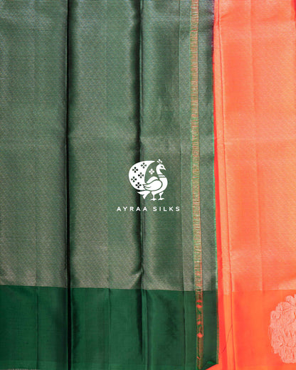 Coral Vaira Oosi Kanchipuram Silk Saree