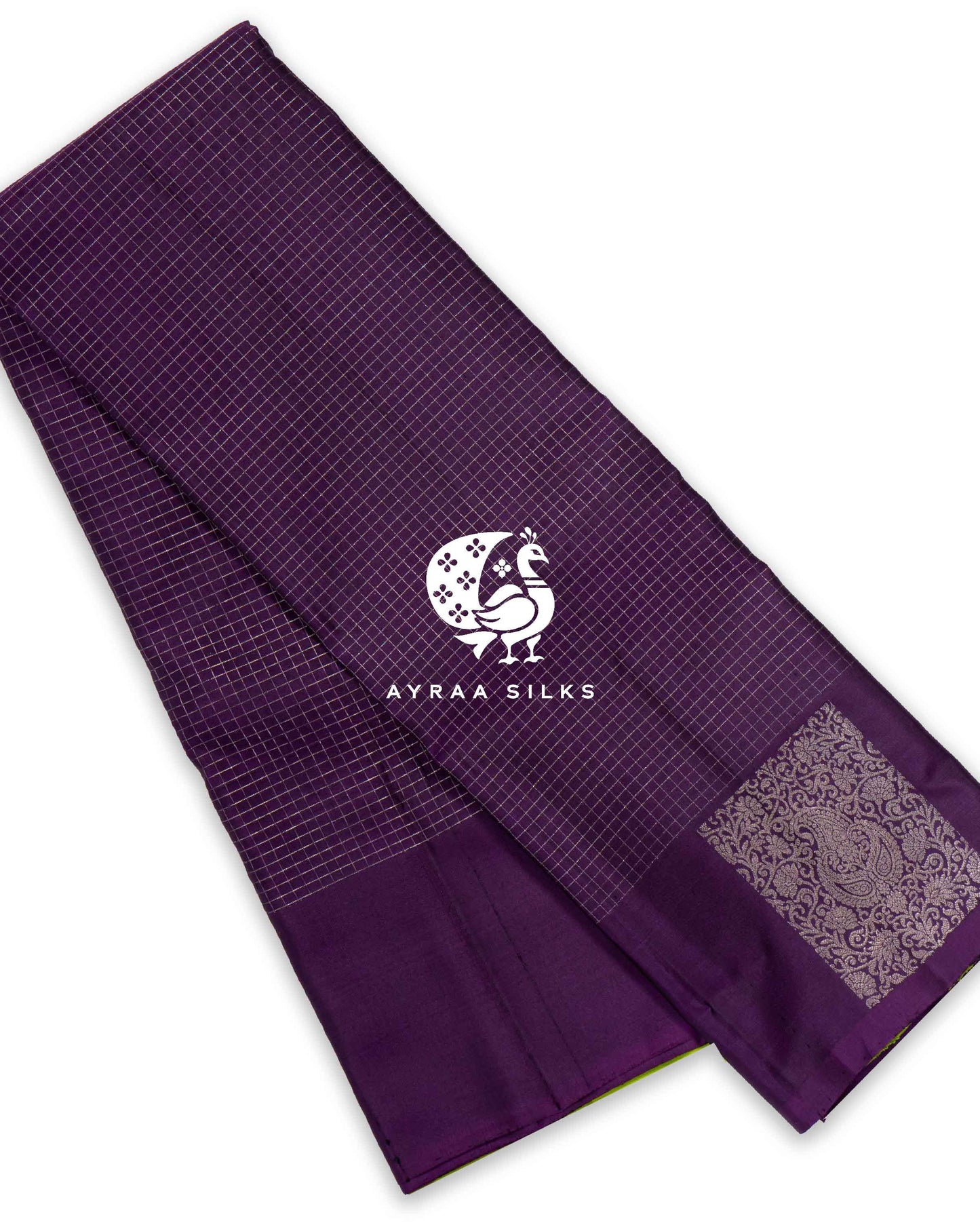 Deep Violet Kattam Kanchipuram Saree
