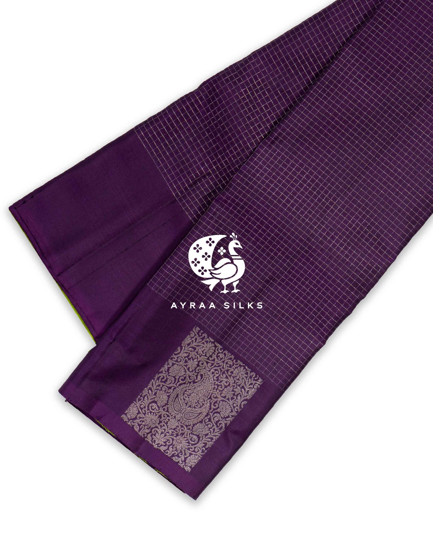 Deep Violet Kattam Kanchipuram Saree