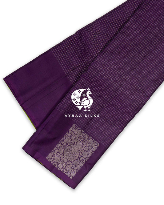 Deep Violet Kattam Kanchipuram Saree