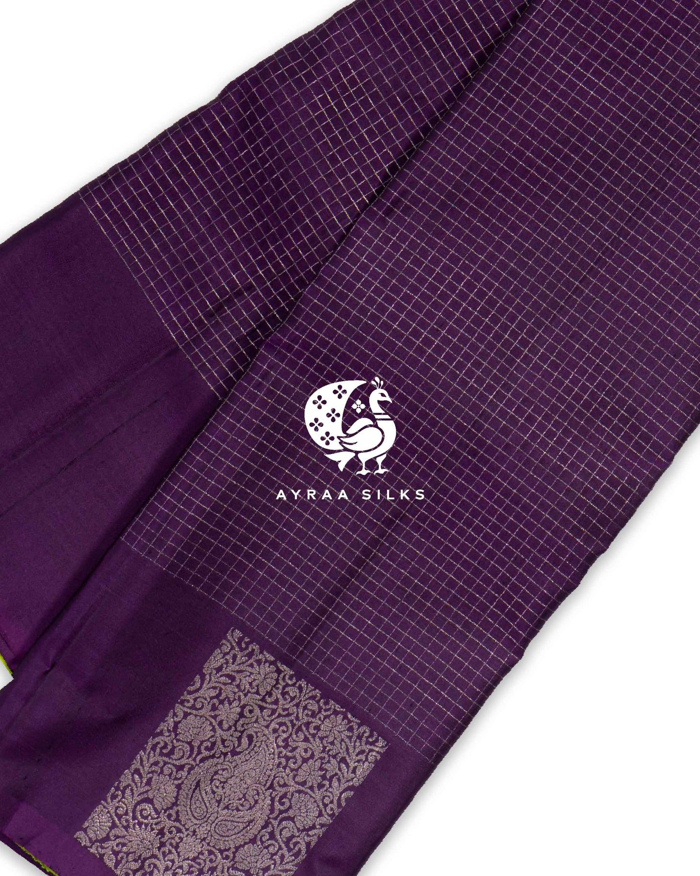 Deep Violet Kattam Kanchipuram Saree