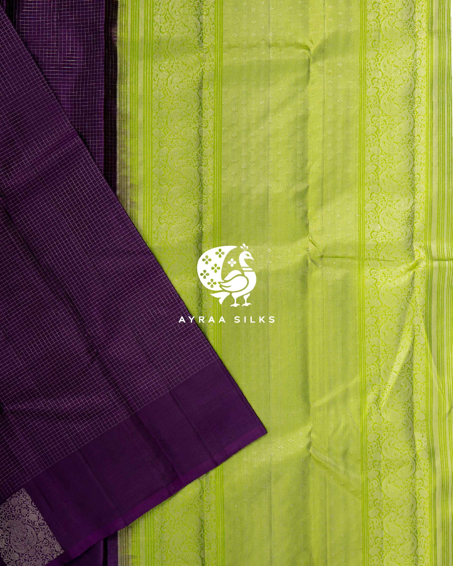 Deep Violet Kattam Kanchipuram Saree