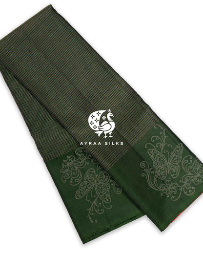 Green Butterfly Kanchipuram Silk Saree
