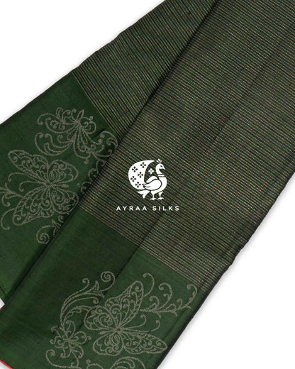 Green Butterfly Kanchipuram Silk Saree