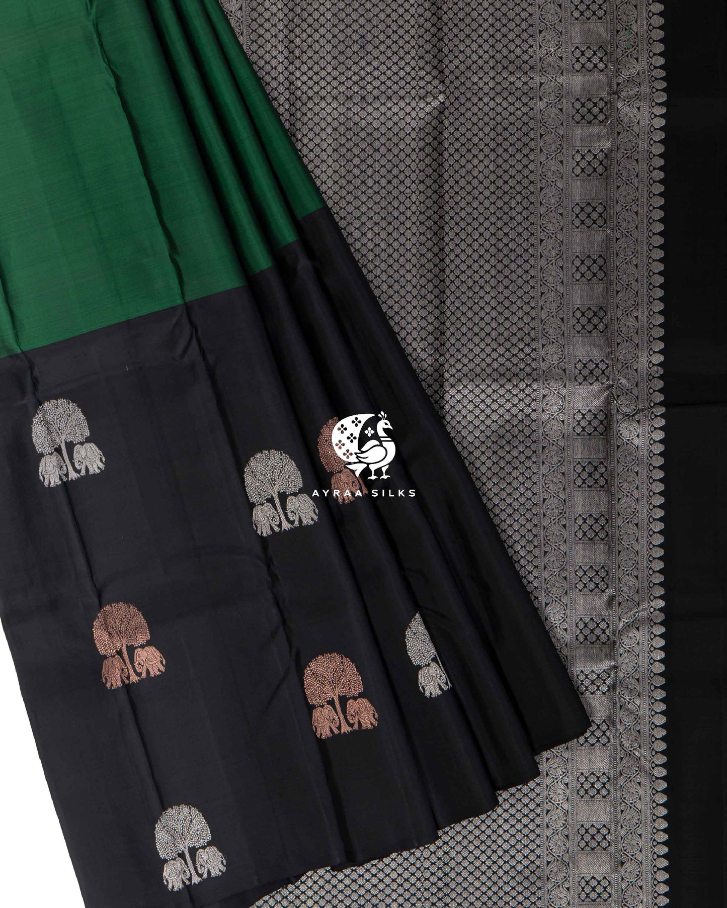 Black Annam Kanchipuram Saree