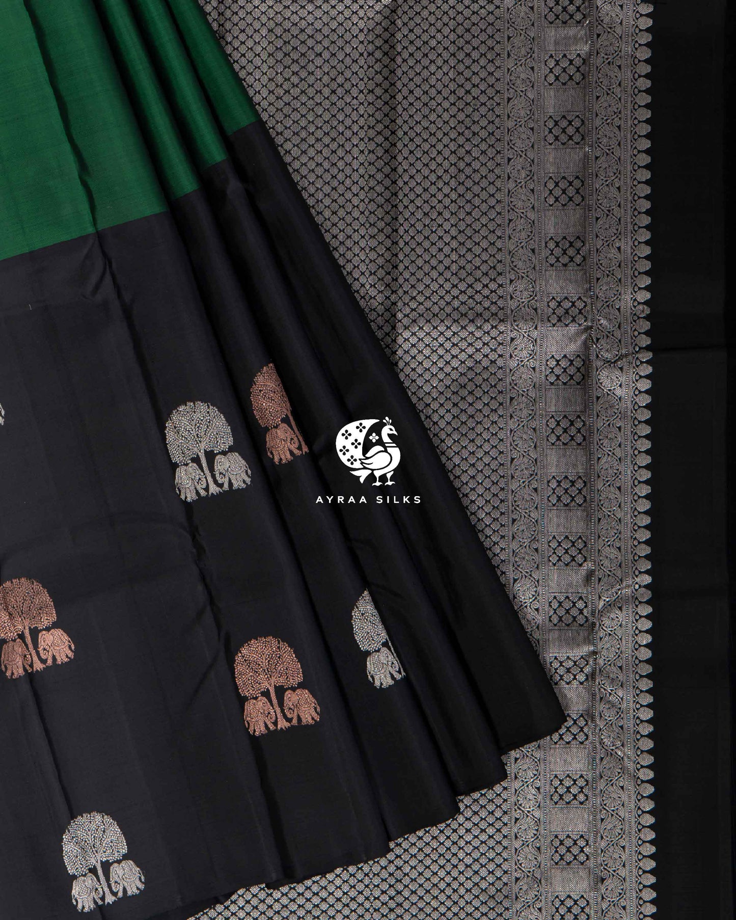 Black Annam Kanchipuram Saree