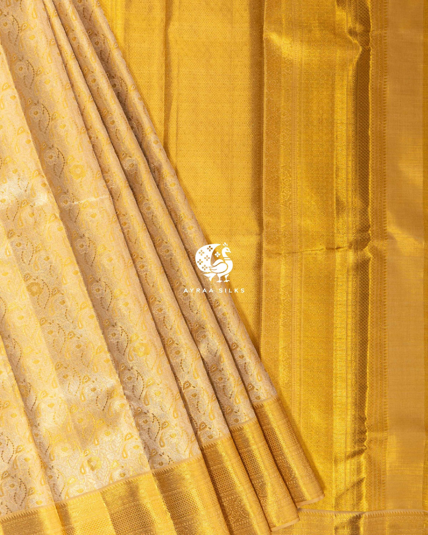 Champagne Vines Kanchipuram Saree