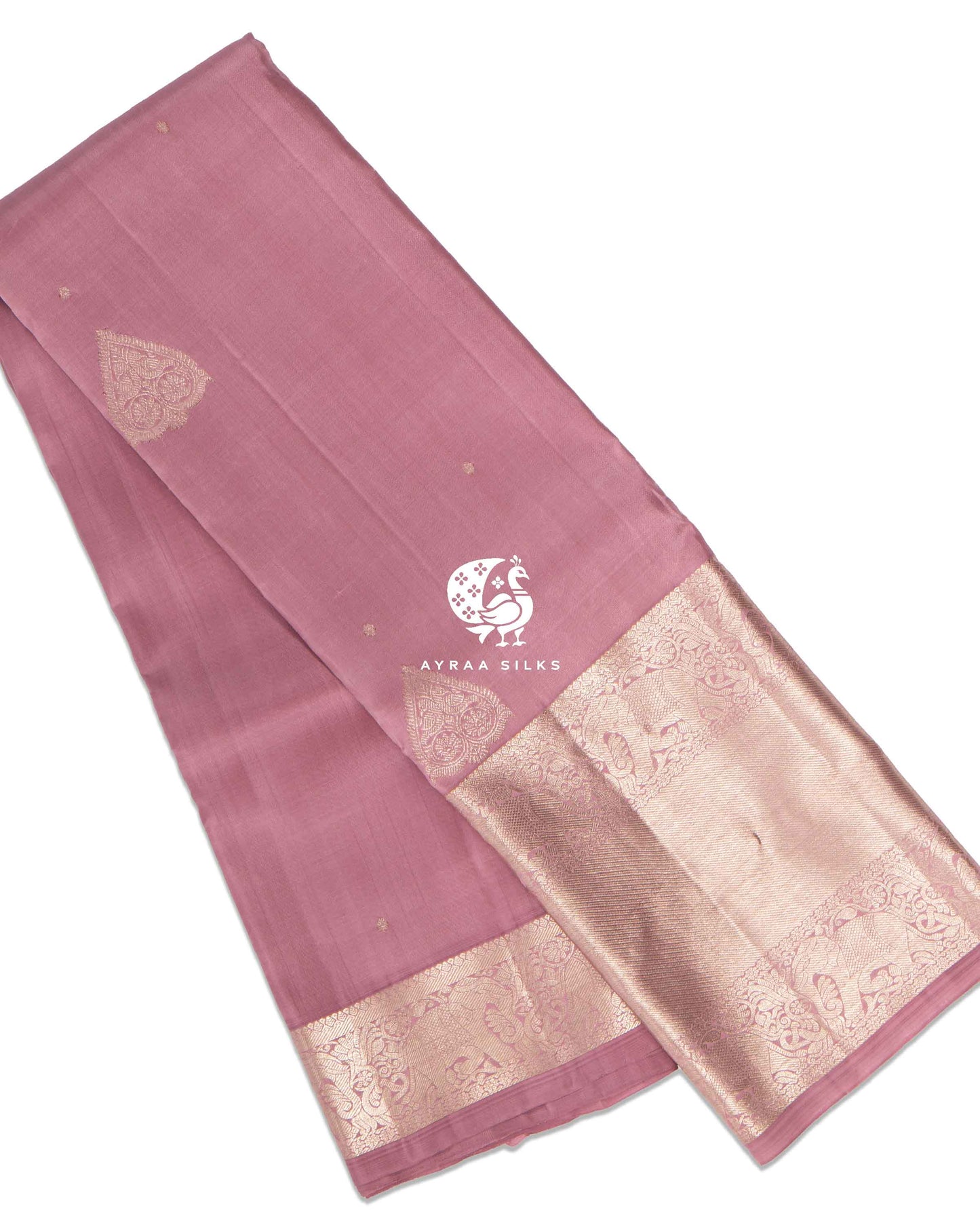 Pastel Rose Thilagam Kanchipuram Saree