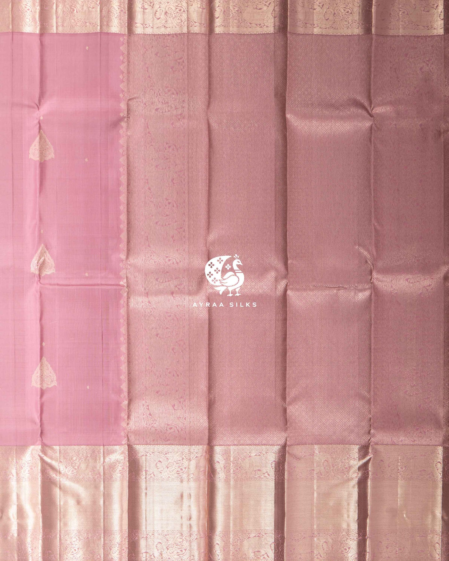 Pastel Rose Thilagam Kanchipuram Saree