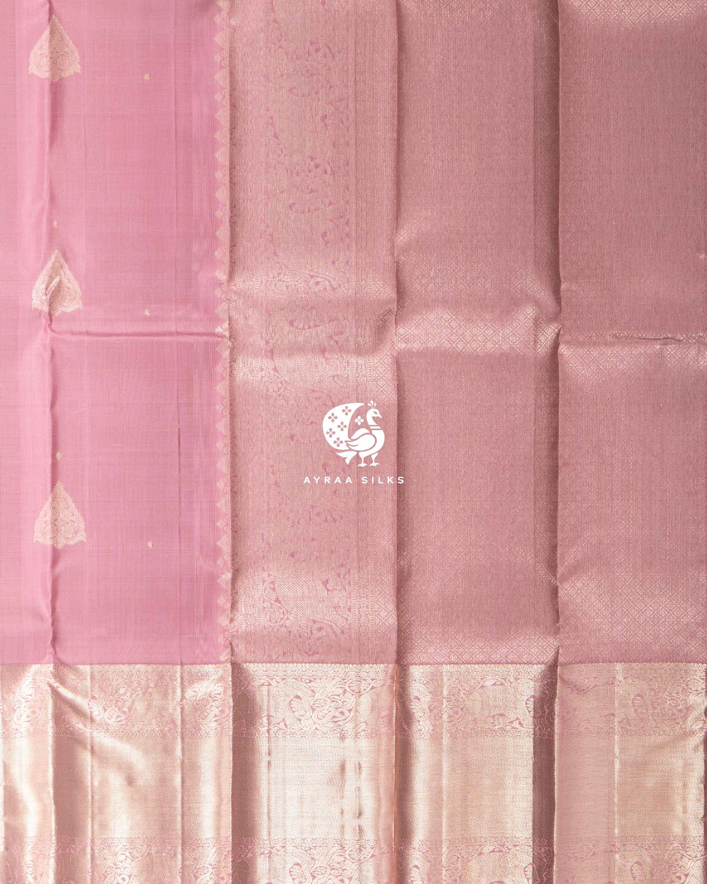 Pastel Rose Thilagam Kanchipuram Saree