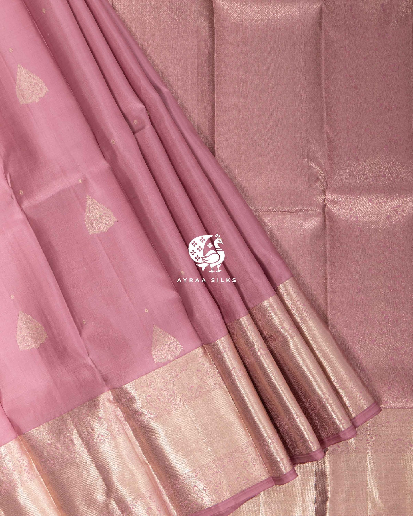 Pastel Rose Thilagam Kanchipuram Saree