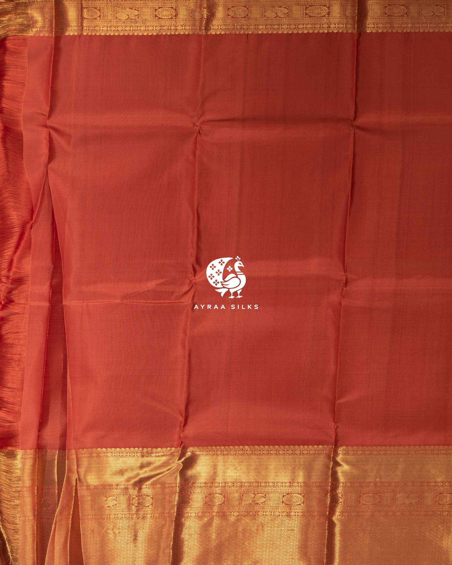 Dusty Orange Mayil Kanchipuram Saree