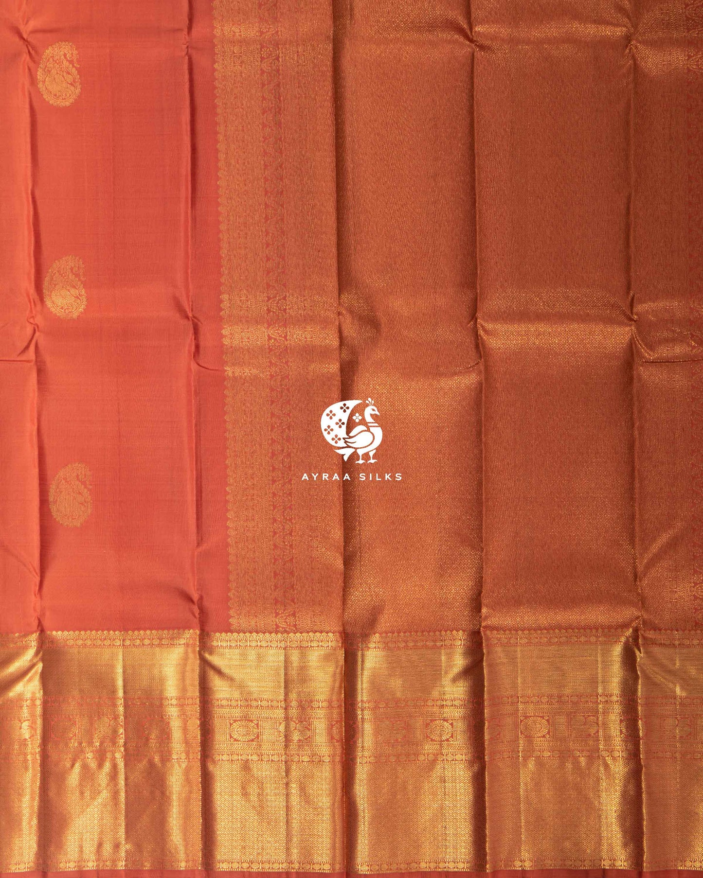 Dusty Orange Mayil Kanchipuram Saree