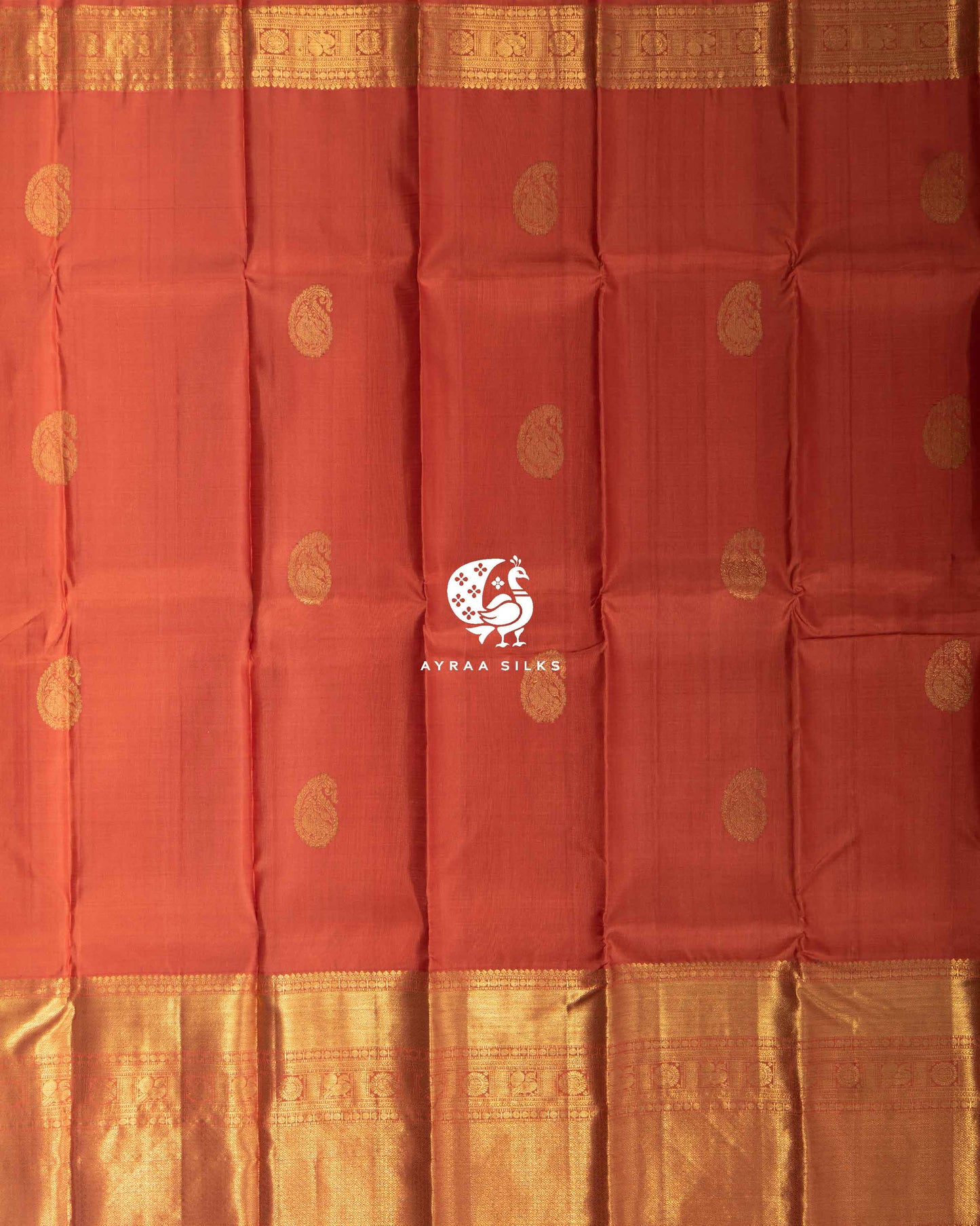 Dusty Orange Mayil Kanchipuram Saree