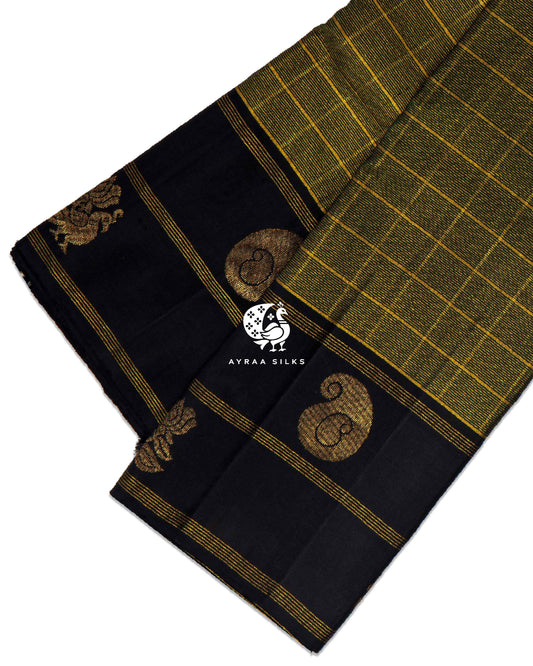 Black Vaira Kattam Kanchipuram Saree