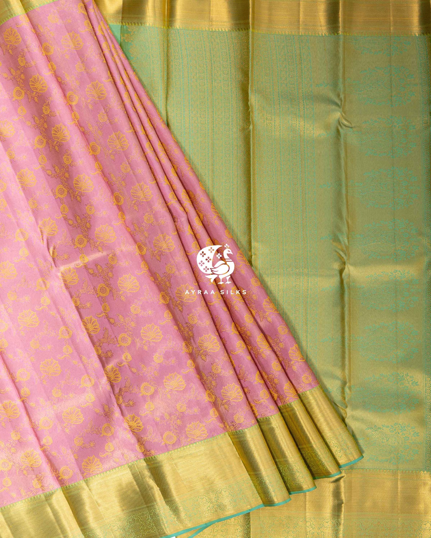 Rose Kamalam Kanchipuram Saree
