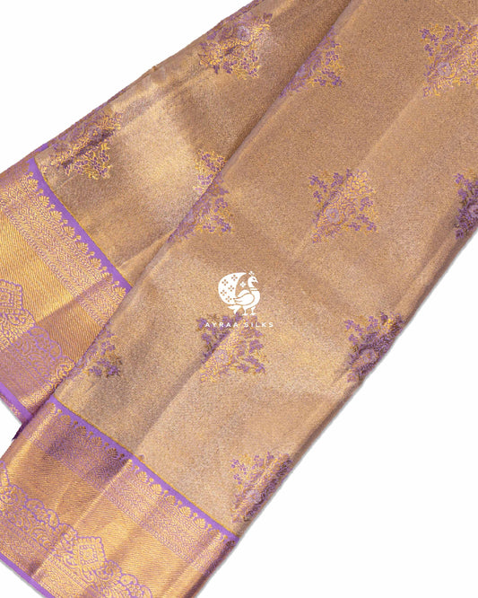 Champagne Zari Kanchipuram Silk Saree
