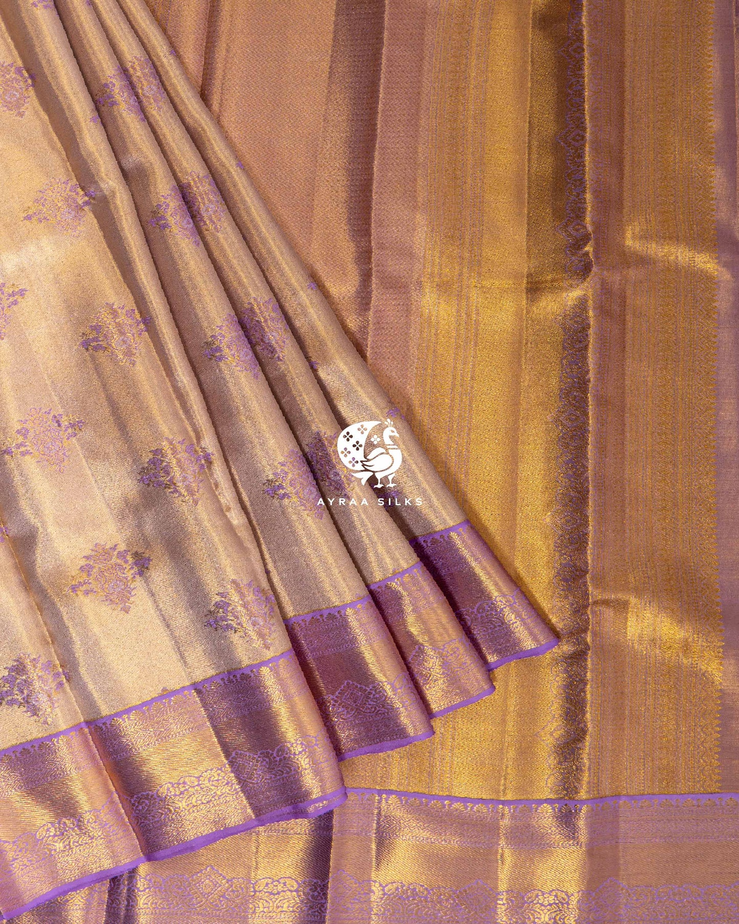 Champagne Zari Kanchipuram Saree