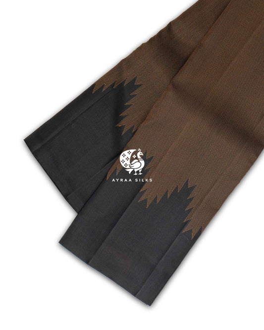 Ebony Temple Kanchipuram Saree