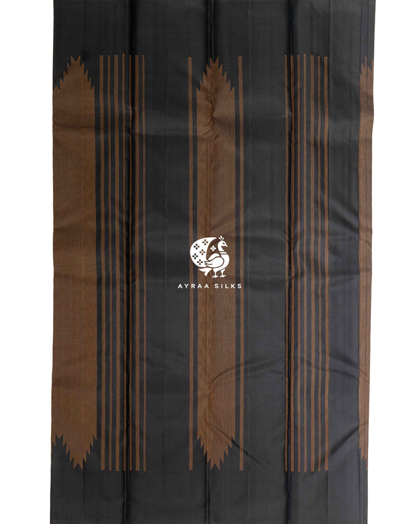 Ebony Temple Kanchipuram Saree