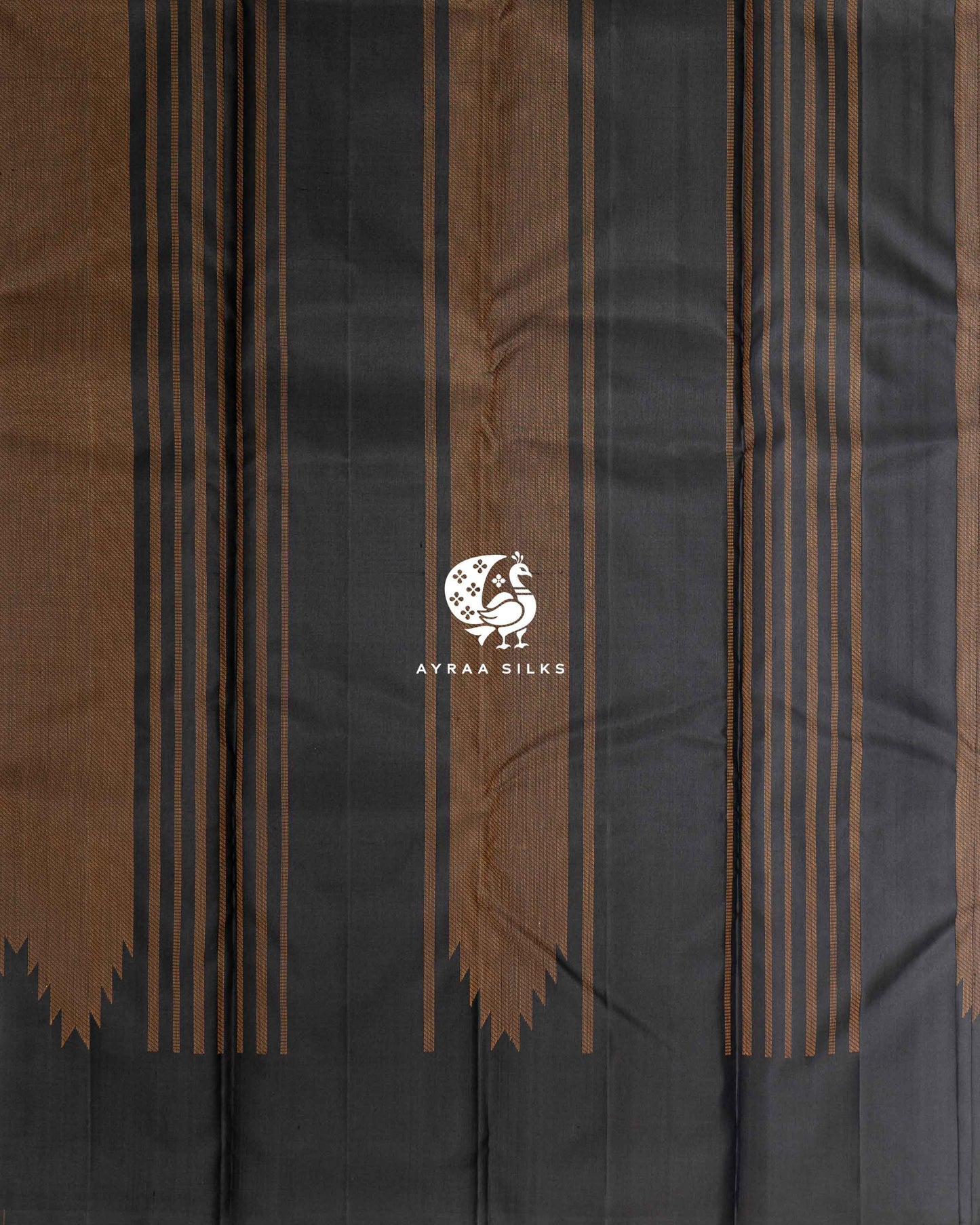 Ebony Temple Kanchipuram Saree