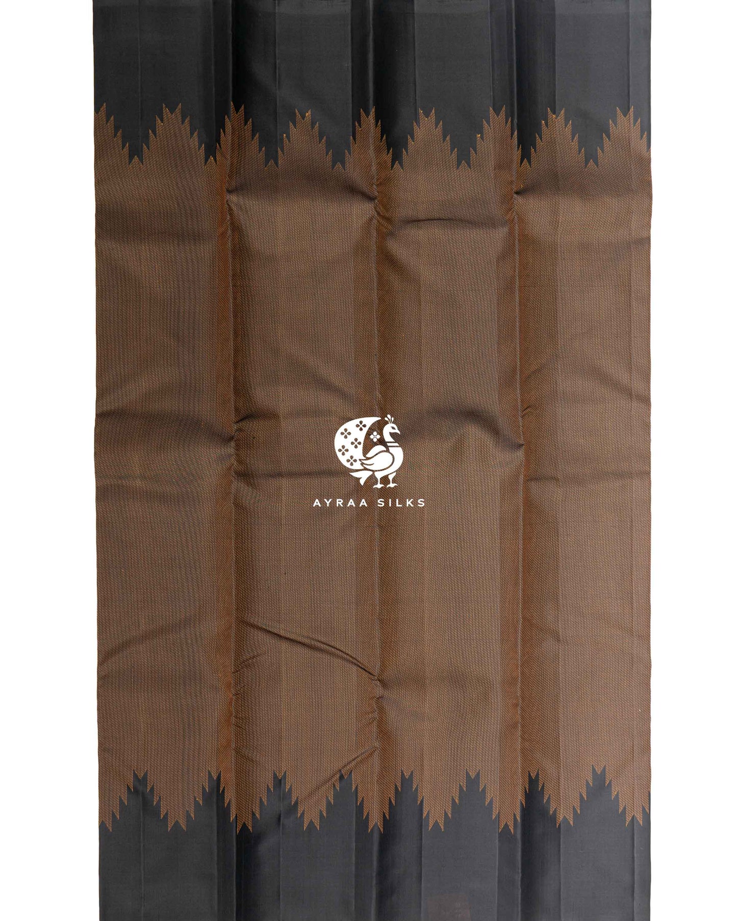 Ebony Temple Kanchipuram Saree