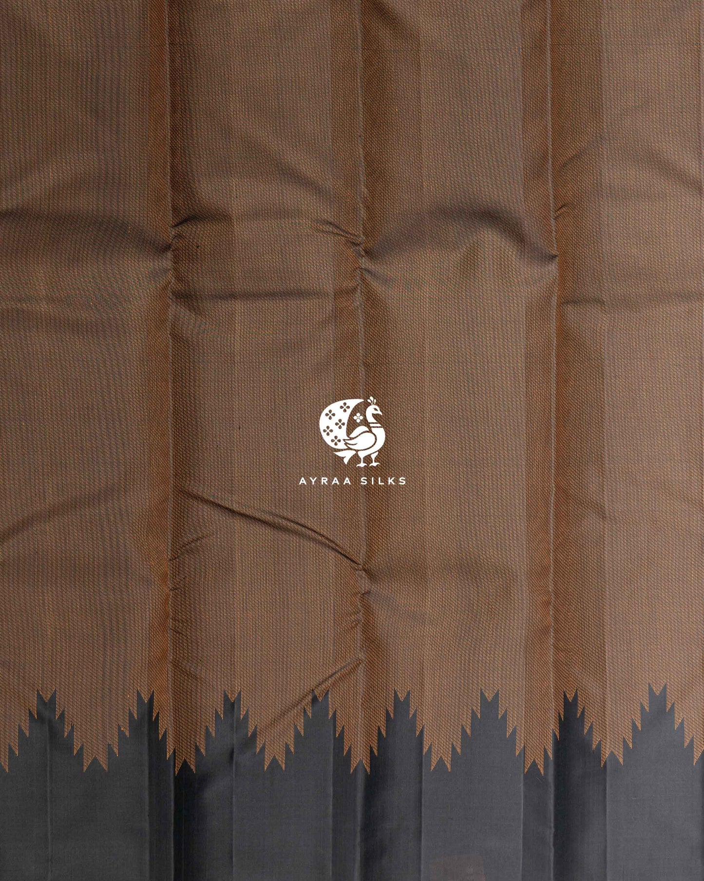 Ebony Temple Kanchipuram Saree