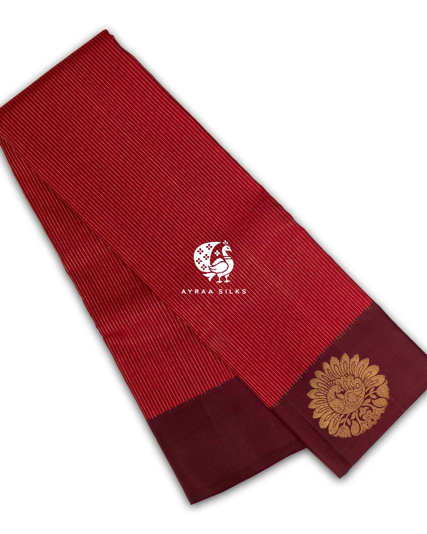 Warm Red Rekku Kanchipuram Saree