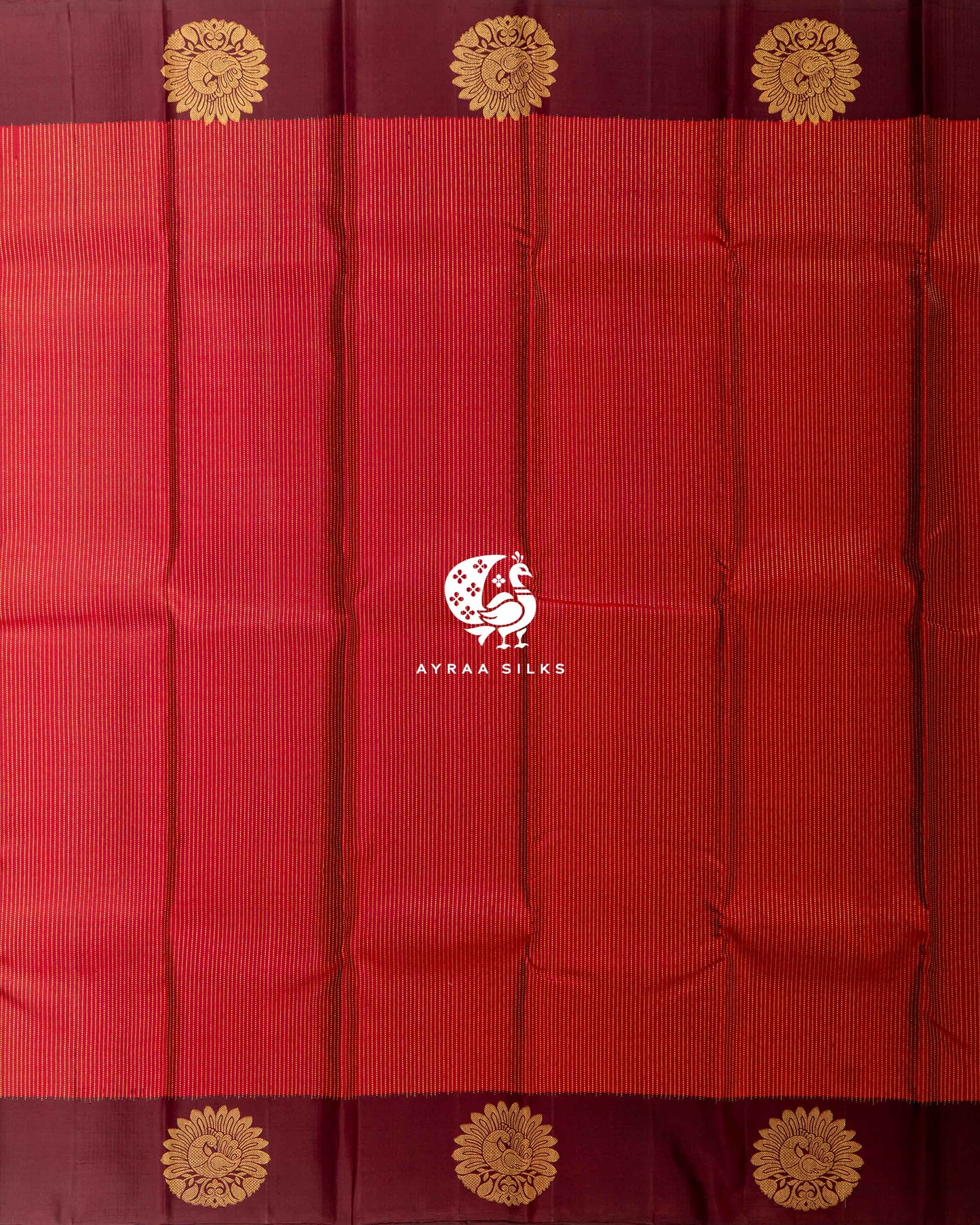 Warm Red Rekku Kanchipuram Saree