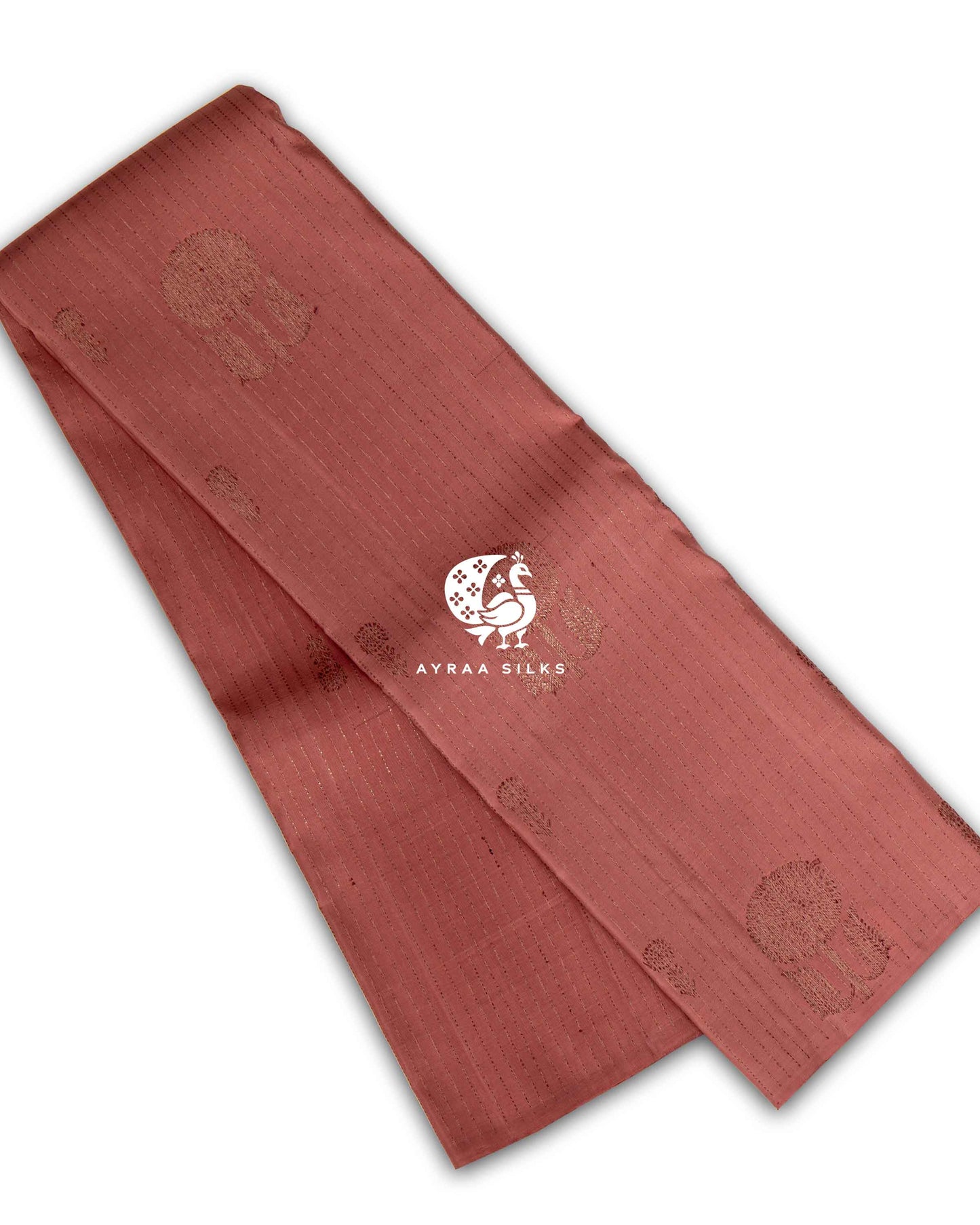 Muted Coral Butta Kanchipuram Saree