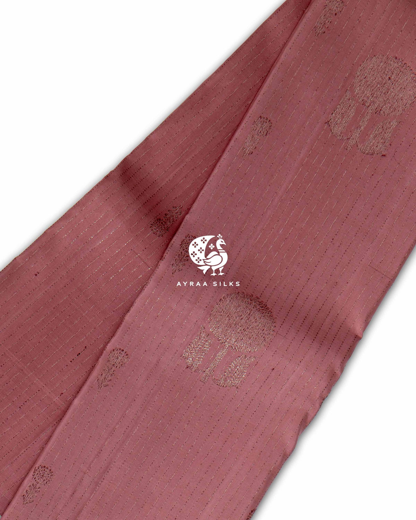 Muted Coral Butta Kanchipuram Saree