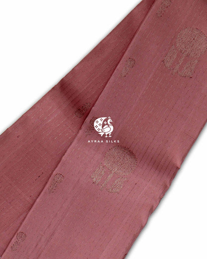 Muted Coral Butta Kanchipuram Silk Saree