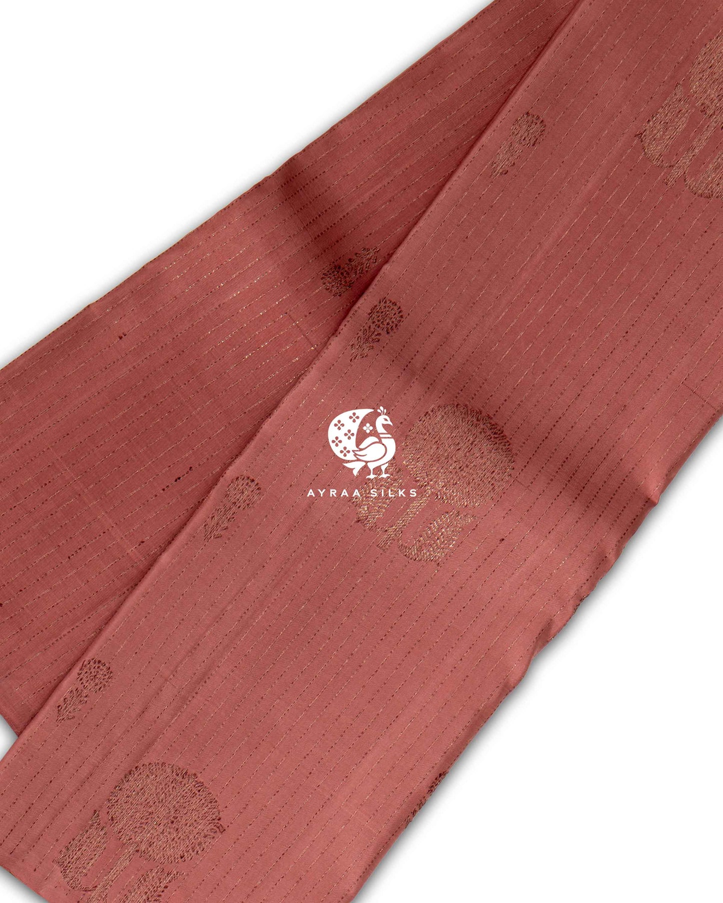 Muted Coral Butta Kanchipuram Saree
