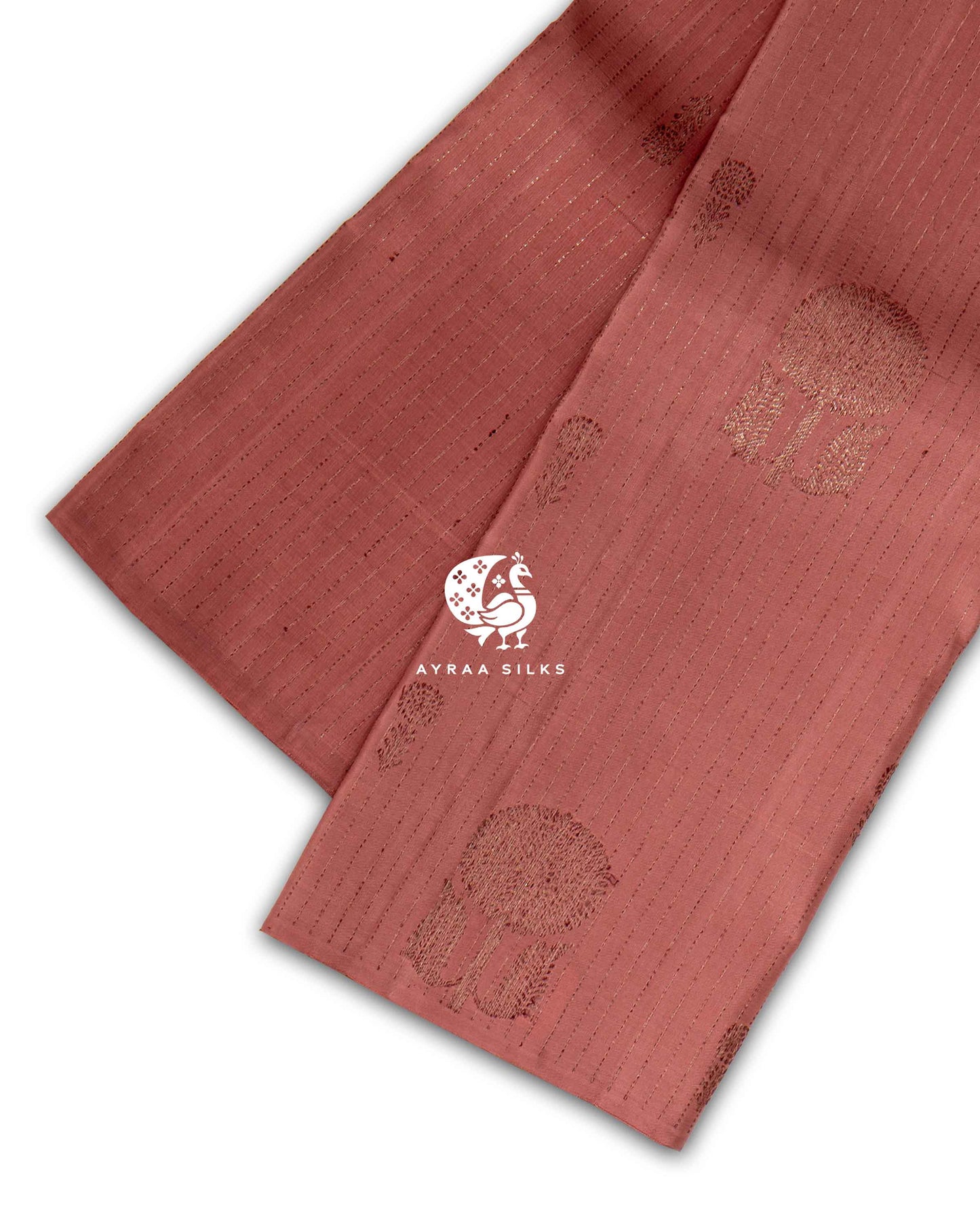 Muted Coral Butta Kanchipuram Saree