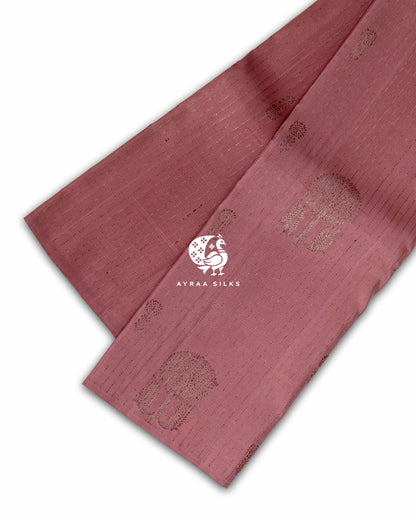 Muted Coral Butta Kanchipuram Silk Saree