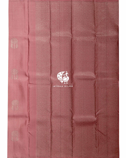 Muted Coral Butta Kanchipuram Silk Saree