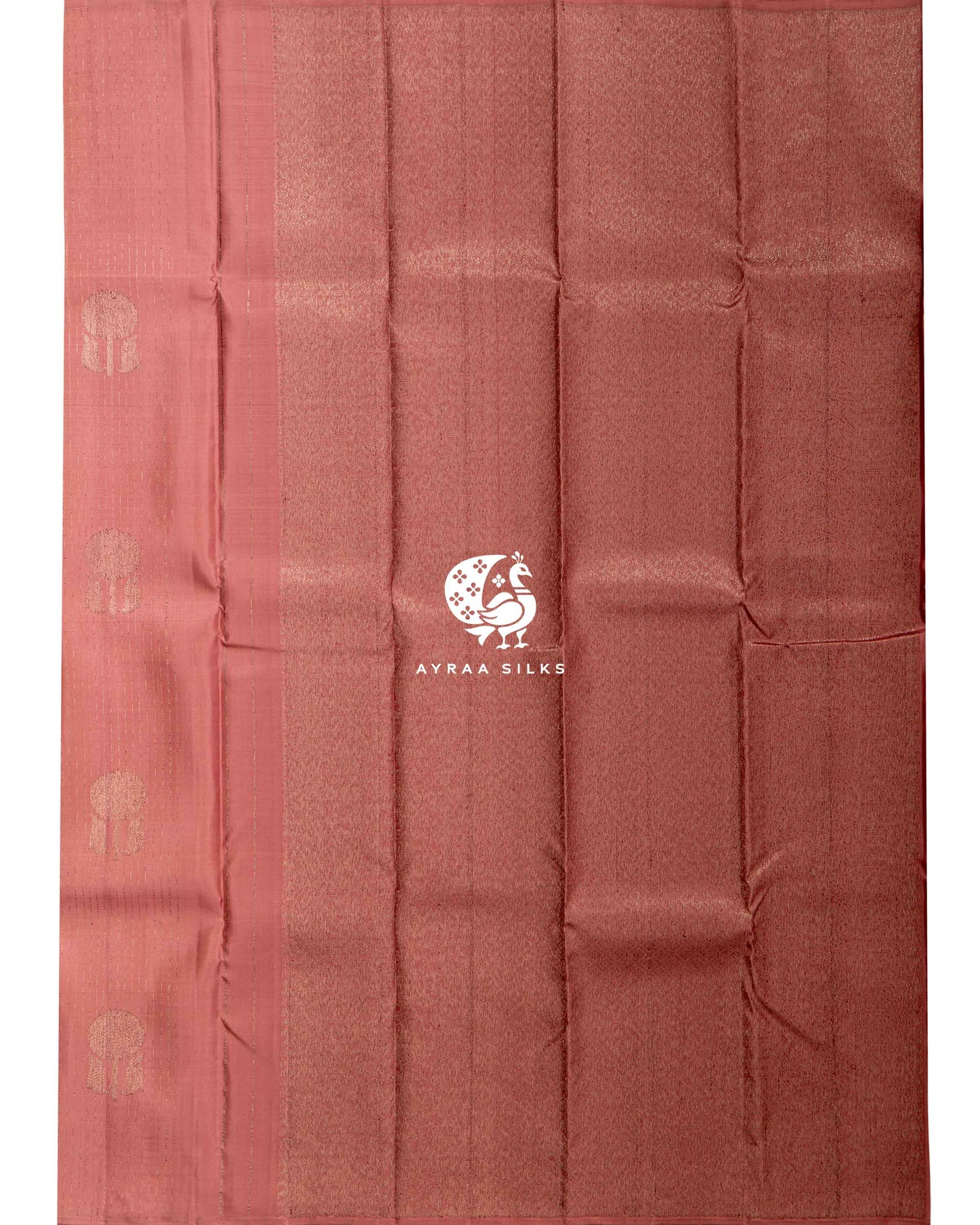 Muted Coral Butta Kanchipuram Saree