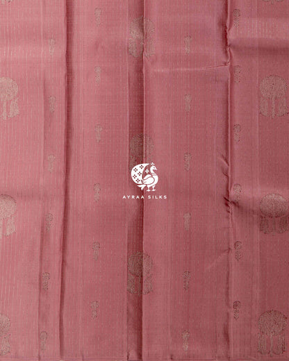 Muted Coral Butta Kanchipuram Silk Saree