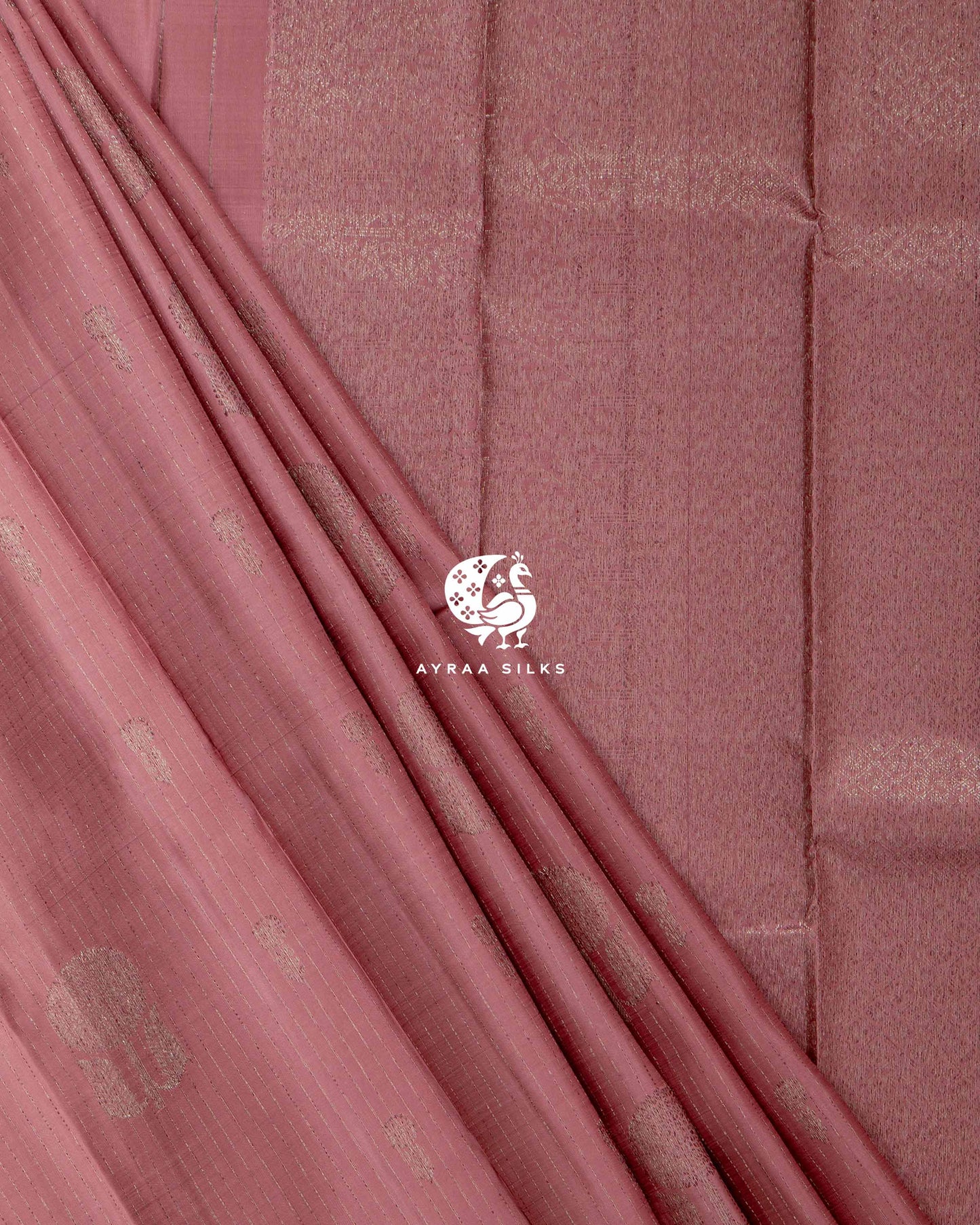 Muted Coral Butta Kanchipuram Saree