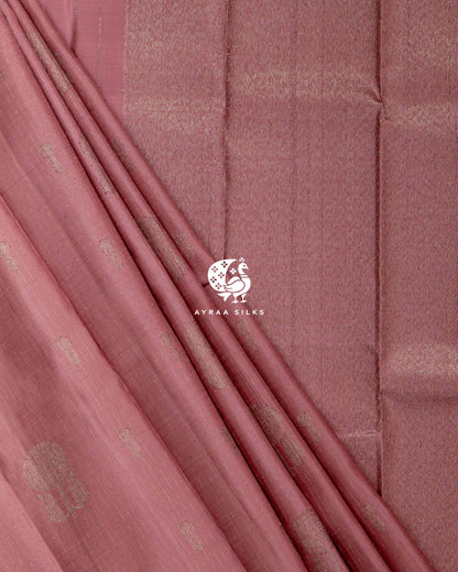 Muted Coral Butta Kanchipuram Silk Saree