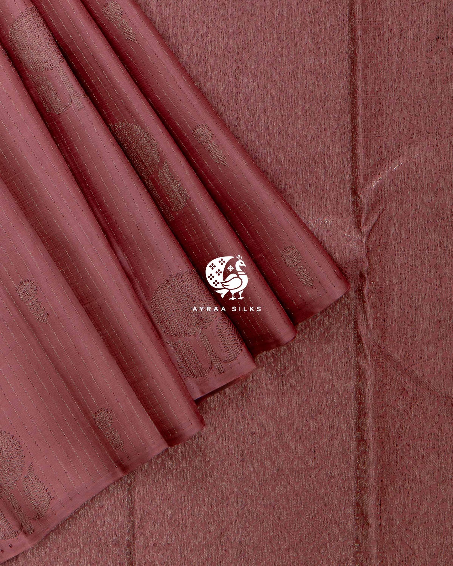 Muted Coral Butta Kanchipuram Saree