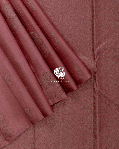 Muted Coral Butta Kanchipuram Silk Saree