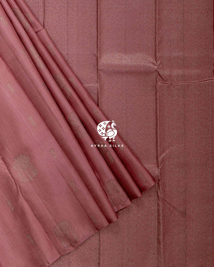 Muted Coral Butta Kanchipuram Silk Saree