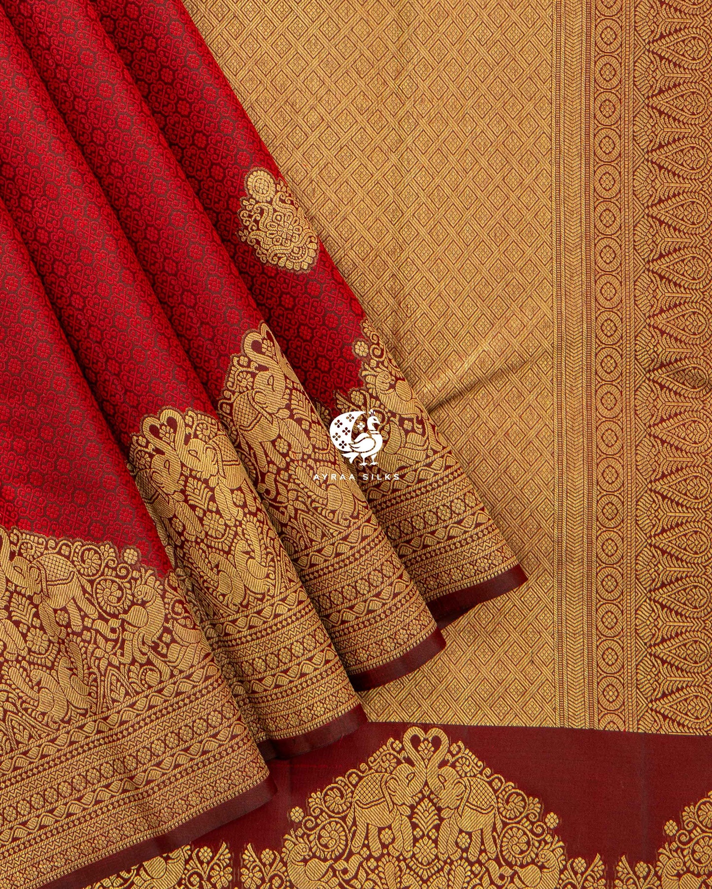 Royal Red Thilagam Kanchipuram Saree