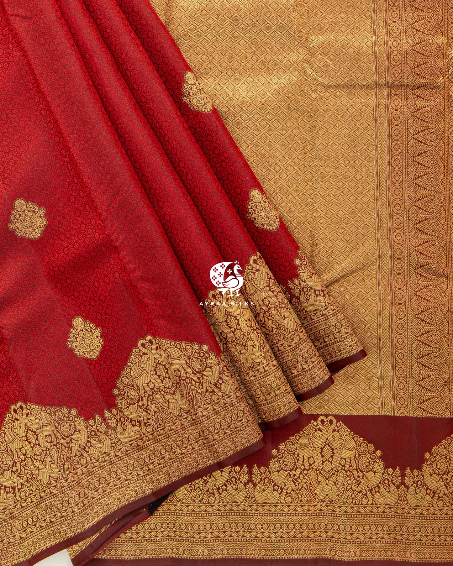 Royal Red Thilagam Kanchipuram Saree